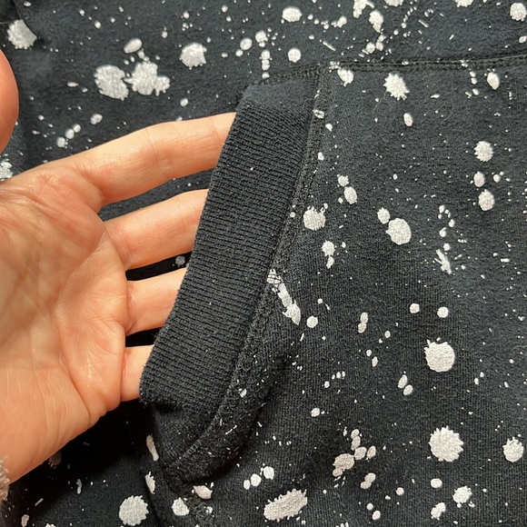 Hollywood BLACK gray splatter Hoodie street art punk edgy rock sweatshirt men M - Picture 5 of 15